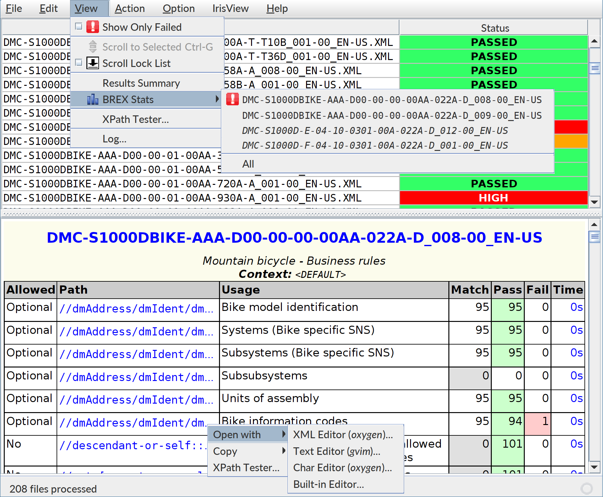 IrisCheck Screen Shot with Menu Details